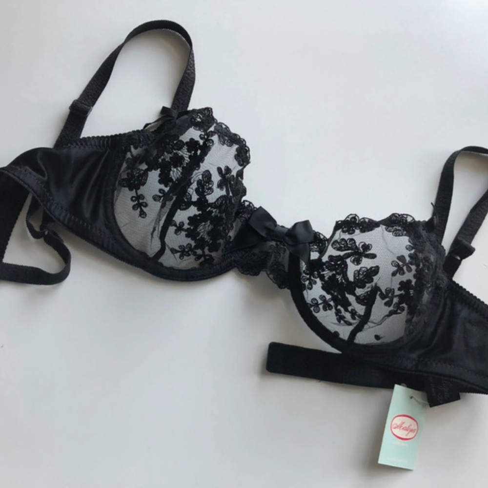 LA PERLA Malizia VIntage Elegant Black Lace Bra #055